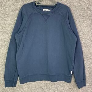 Pact Blue Crew Neck Sweatshirt 100% Organic‎ Cotton Long Sleeve SZ Large